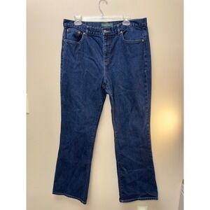 Lauren Ralph Lauren Jeans Co Womens 14 Dark Wash Bootcut Flap Pocket Denim Jeans